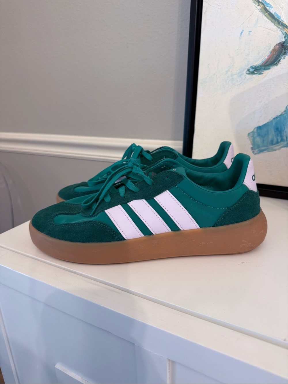 Adidas Green Suede Barreda Decode Sneakers - Picture 2 of 4